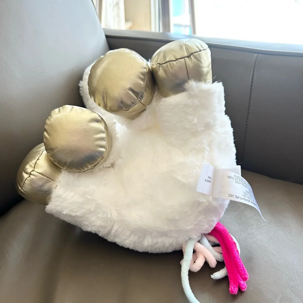 Claire's White Unicorn Plush 14”inch Aurora with Gold and Pink Details